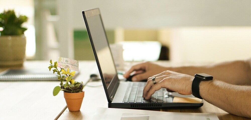 Person working on laptop